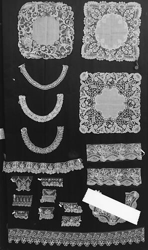 Handkerchief with needle lace border