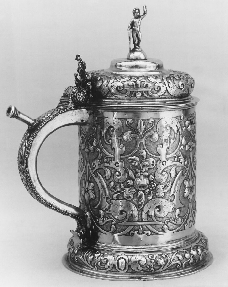 Tankard, Peter Wiber (master 1603, freeman 1605, sworn 1623–27, died 1641), Silver gilt, German, Nuremberg 