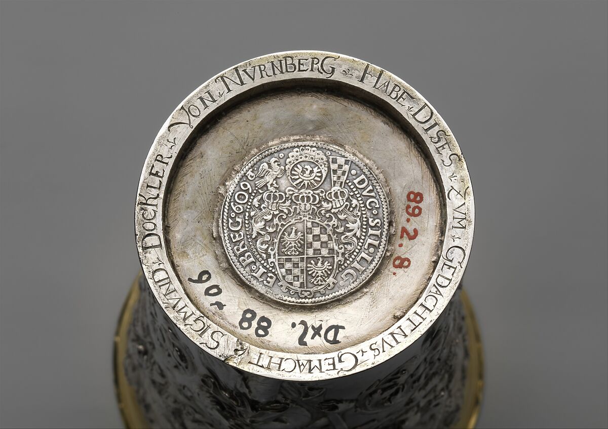 Beaker, Daniel Sigmund Dockler the Younger (1667–1753, master 1696), Silver, partly gilded, German, Nuremberg