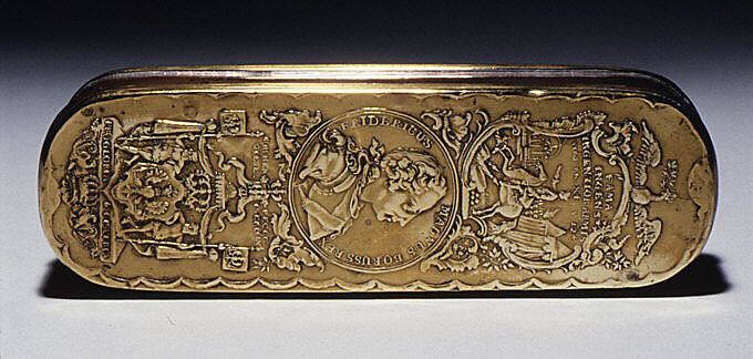 Tobacco box, Johann Heinrich Giese (1716–1761, active 1756), Brass, copper, German, Iserlohn