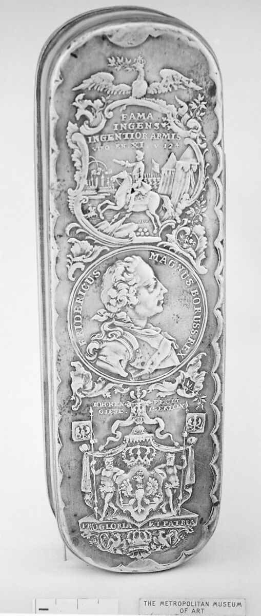 Tobacco box, Johann Heinrich Giese (1716–1761, active 1756), Brass, copper, German, Iserlohn