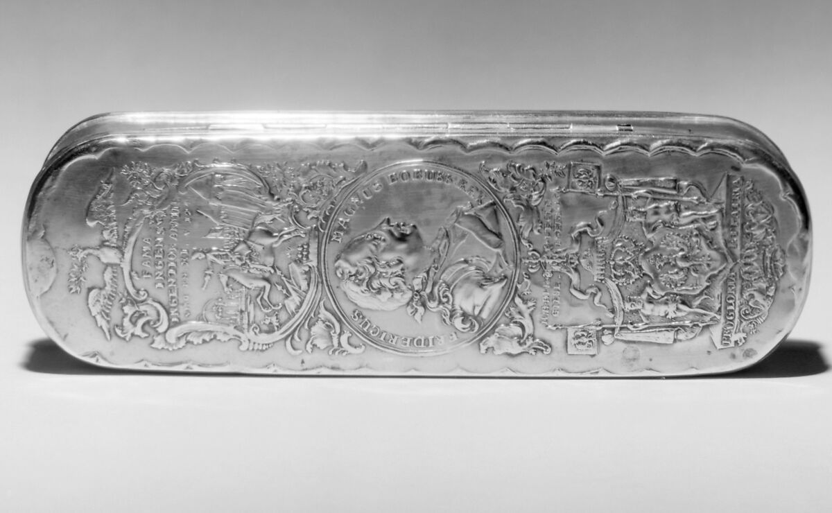 Tobacco box, Johann Heinrich Giese (1716–1761, active 1756), Brass, copper, German, Iserlohn