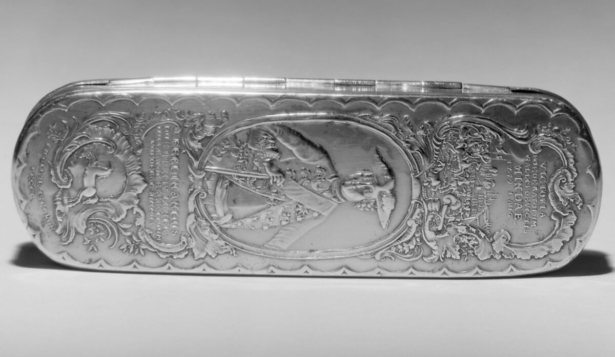 Tobacco box, Johann Heinrich Giese (1716–1761, active 1756), Brass, copper, German, Iserlohn