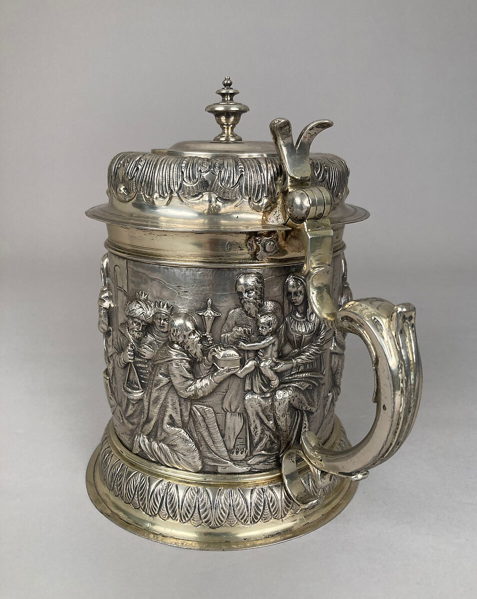 Tankard, Hans Jacob Mair (ca. 1641–1719), Silver gilt, German, Augsburg
