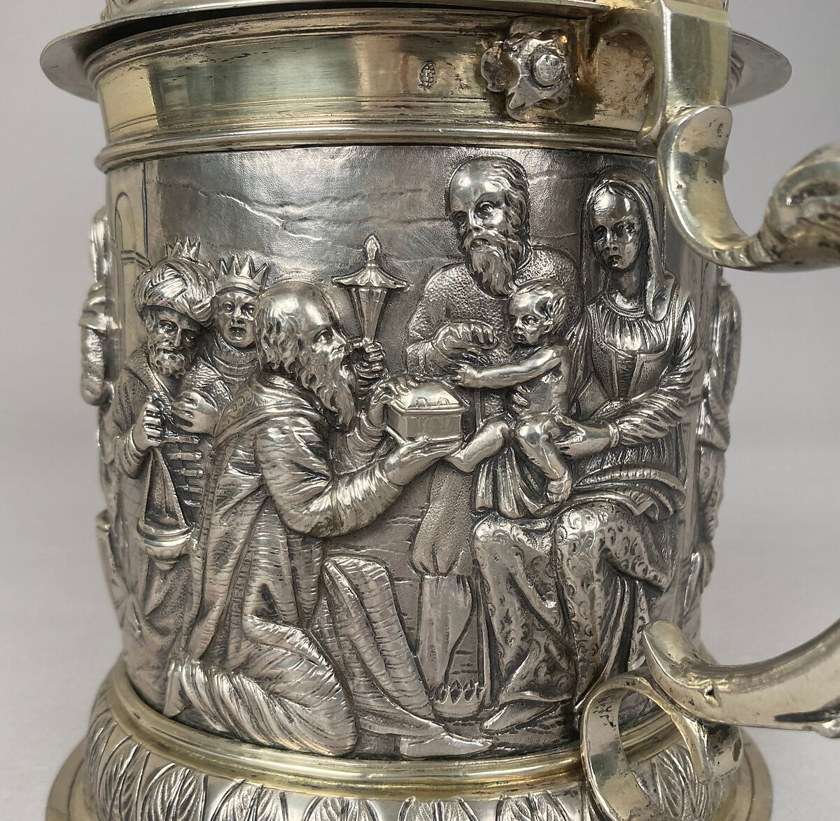 Tankard, Hans Jacob Mair (ca. 1641–1719), Silver gilt, German, Augsburg