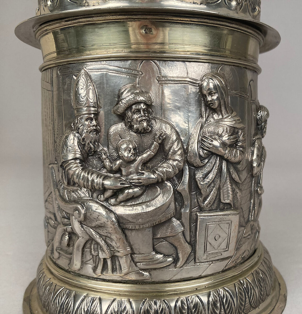 Tankard, Hans Jacob Mair (ca. 1641–1719), Silver gilt, German, Augsburg
