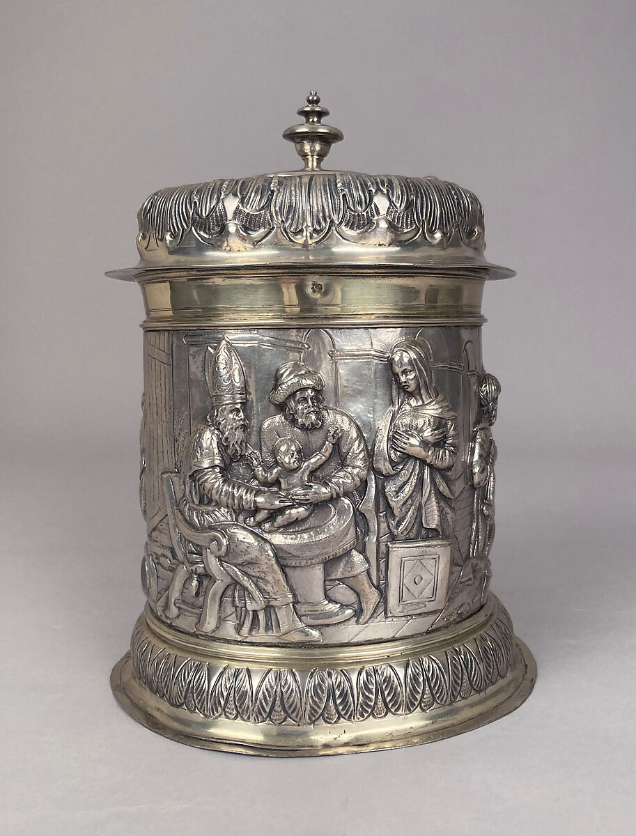 Tankard, Hans Jacob Mair (ca. 1641–1719), Silver gilt, German, Augsburg