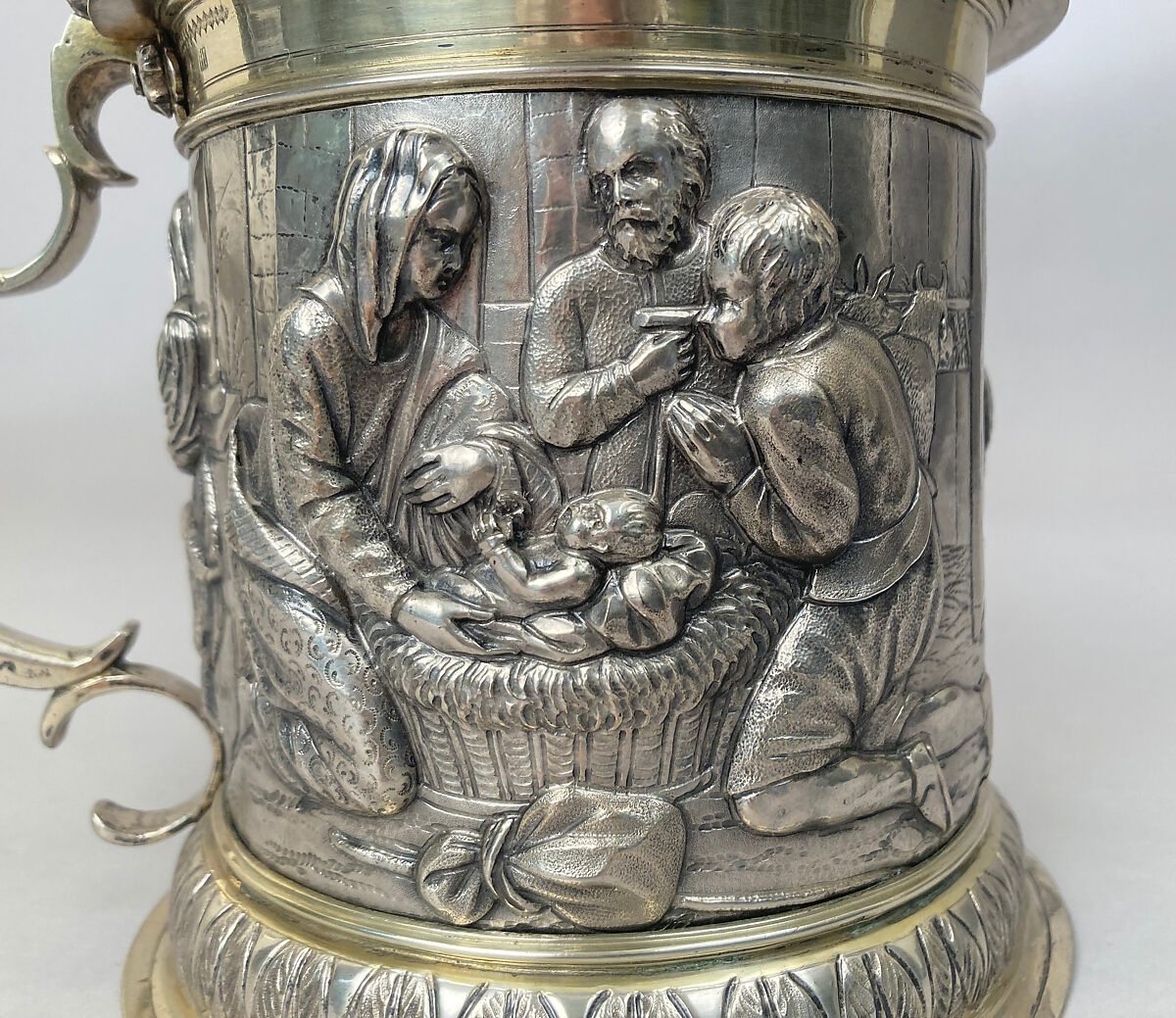 Tankard, Hans Jacob Mair (ca. 1641–1719), Silver gilt, German, Augsburg