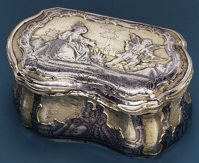 Casket or toilet box, Silver gilt with niello, Russian, Velikii Ustiug (Siberia) 