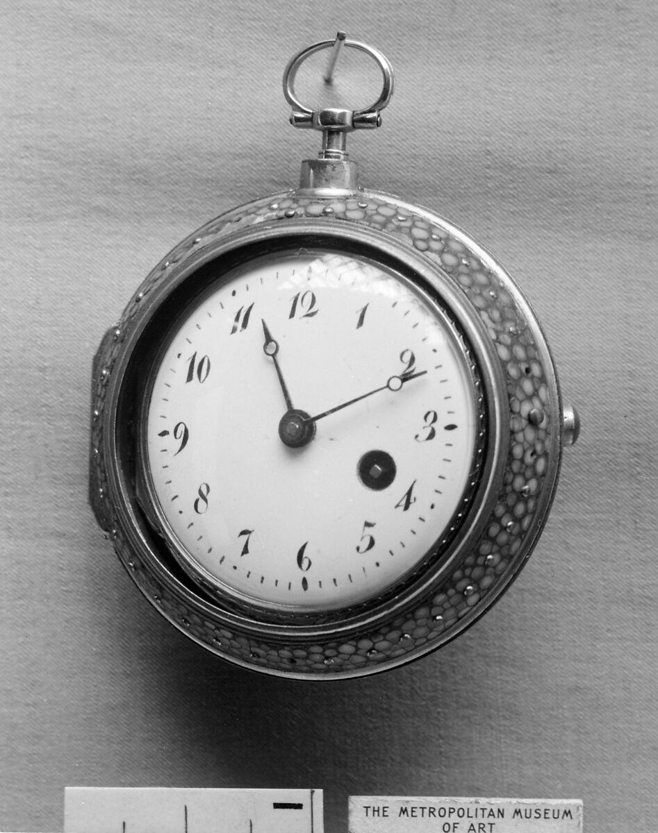 Watch, Watchmaker: Jean Baptiste III Baillon (French, master 1727;  died 1772), Shagreen, gold, enamel, steel, French, Paris 