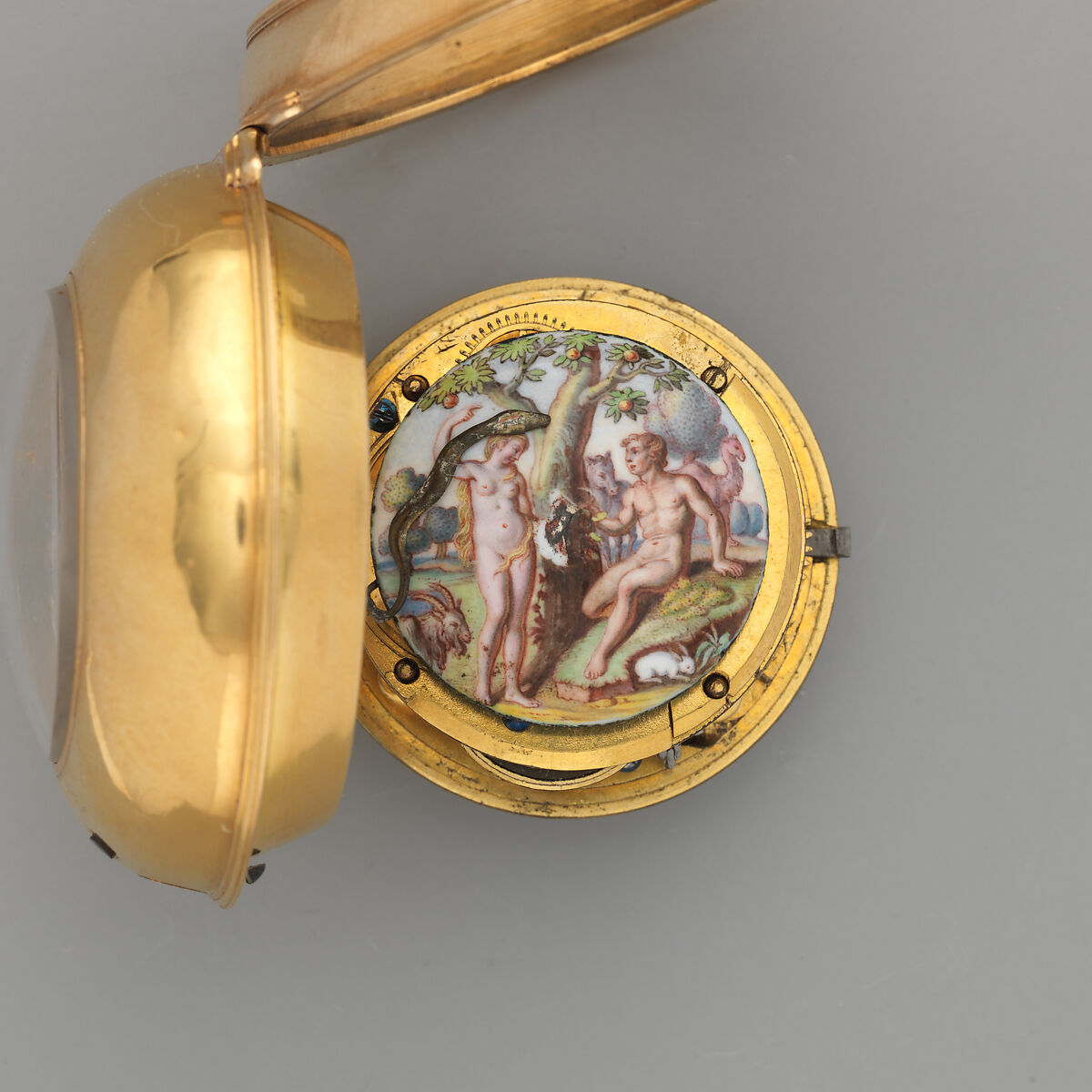 Watch with automaton, Watchmaker: Charles Clay (British, 1695–1740), Case: gold and silver; Dial: champlevé gold, British, London