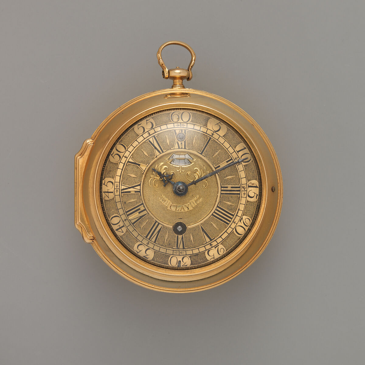 Watch, Watchmaker: Charles Clay (British, 1695–1740), Case: gold and silver; Dial: champlevé gold, British, London 