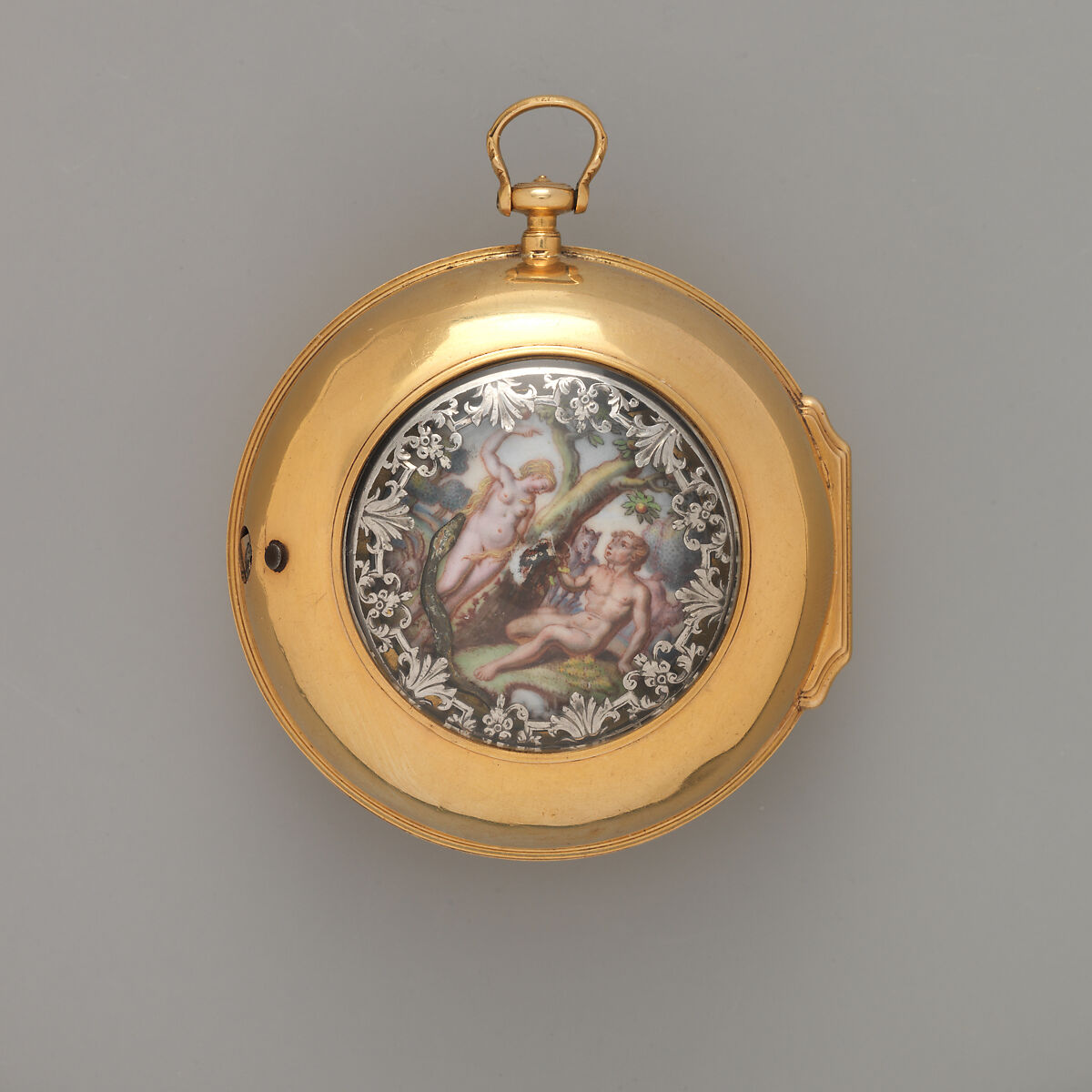 Watch with automaton, Watchmaker: Charles Clay (British, 1695–1740), Case: gold and silver; Dial: champlevé gold, British, London