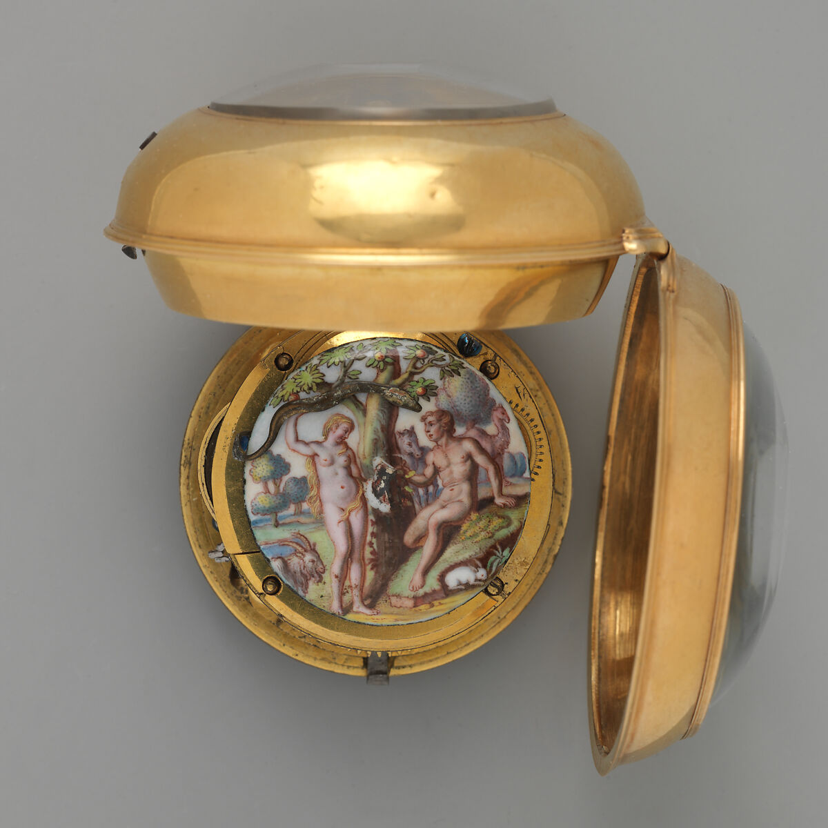 Watch with automaton, Watchmaker: Charles Clay (British, 1695–1740), Case: gold and silver; Dial: champlevé gold, British, London