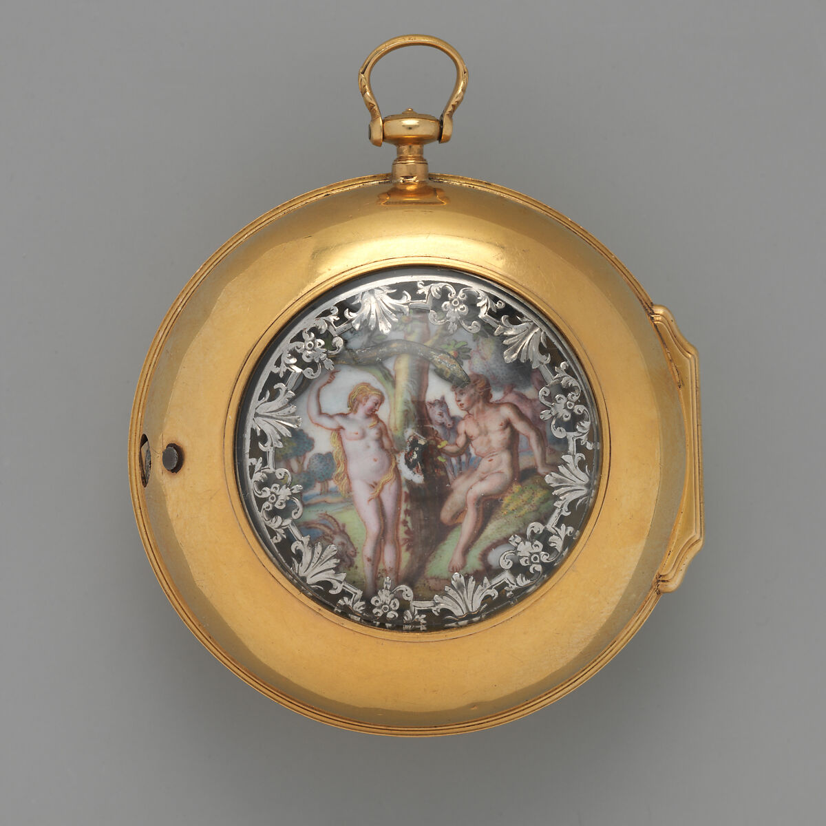 Watch with automaton, Watchmaker: Charles Clay (British, 1695–1740), Case: gold and silver; Dial: champlevé gold, British, London