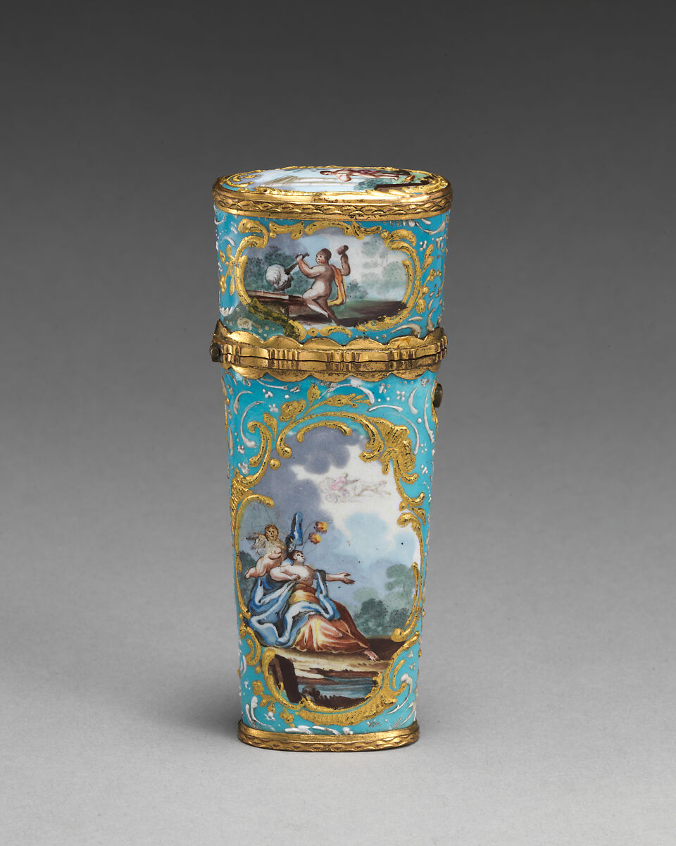 Étui, Copper, enamel, British, South Staffordshire