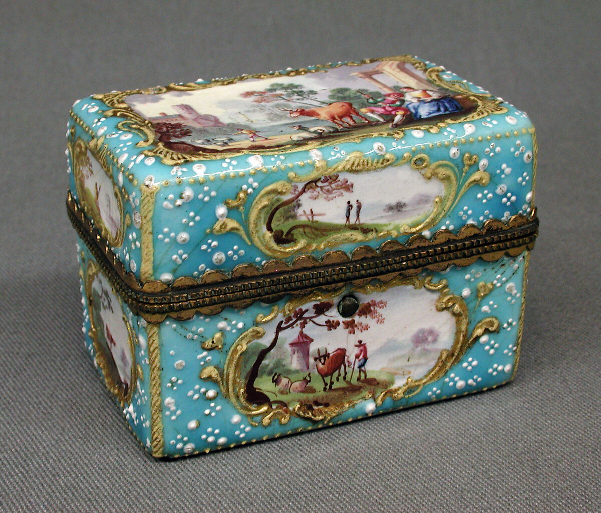 Writing Nécessaire, Copper, enamel, British, South Staffordshire