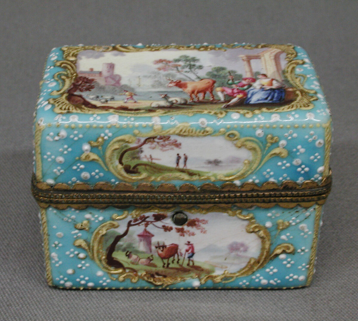 Writing Nécessaire, Copper, enamel, British, South Staffordshire