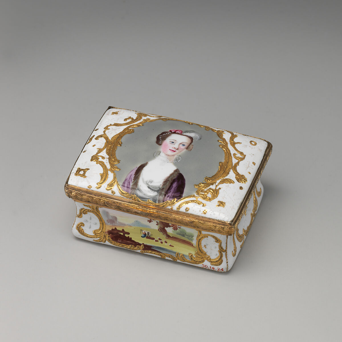 Snuffbox, Copper, enamel, British, Staffordshire 