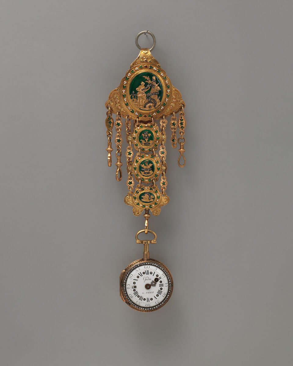 Watch and chatelaine, Watchmaker: Jacques Jérôme Gudin (French, 1732–1789, master 1762), Gold, enamel, diamonds, French, Paris 