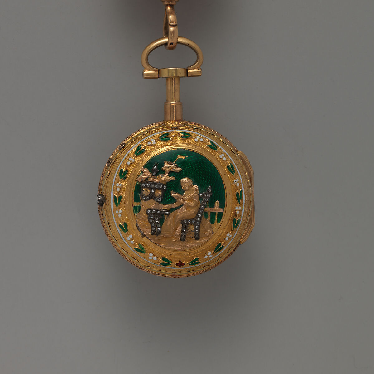 Watch and chatelaine, Watchmaker: Jacques Jérôme Gudin (French, 1732–1789, master 1762), Gold, enamel, diamonds, French, Paris
