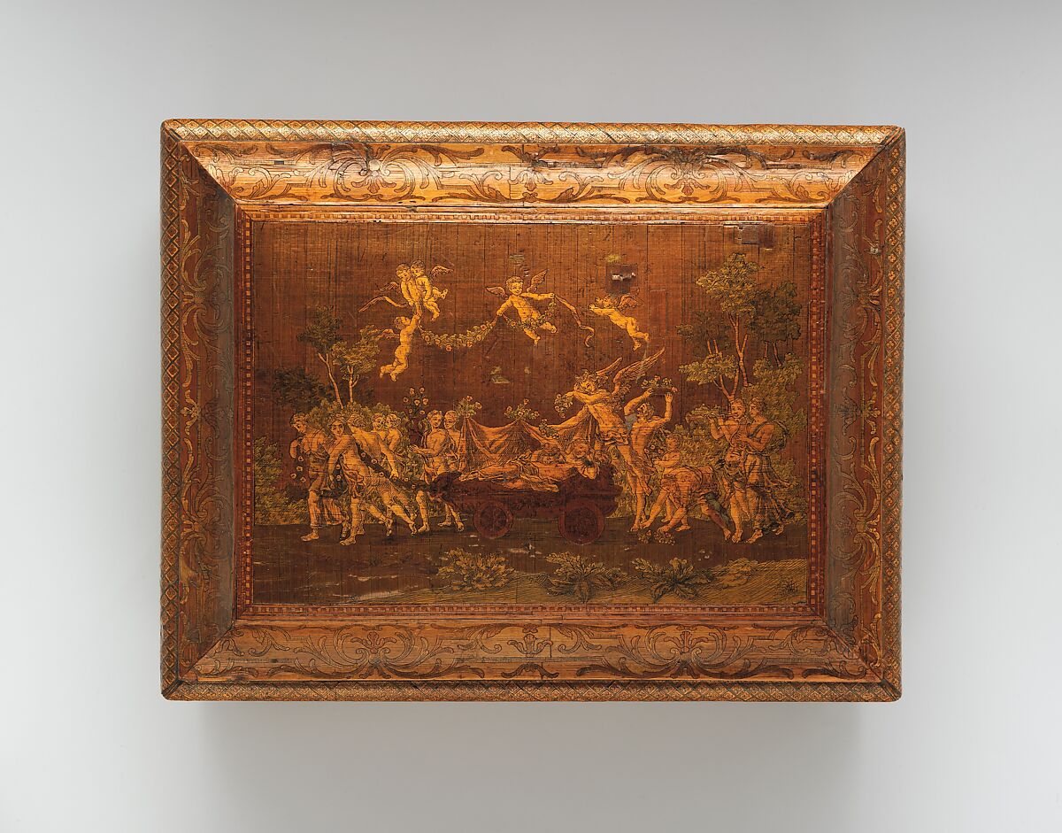 Casket with the Triumph of Venus, Straw on wood, French