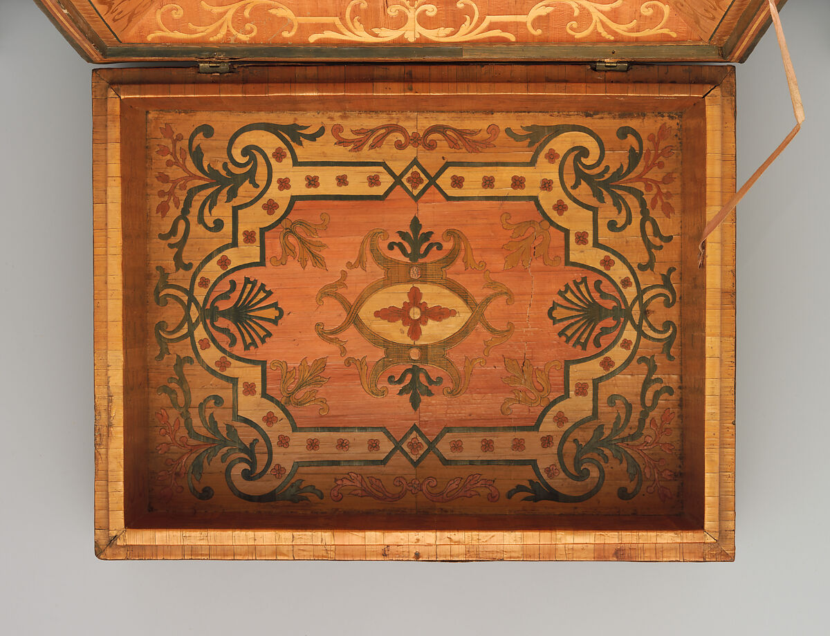 Casket with the Triumph of Venus, Straw on wood, French