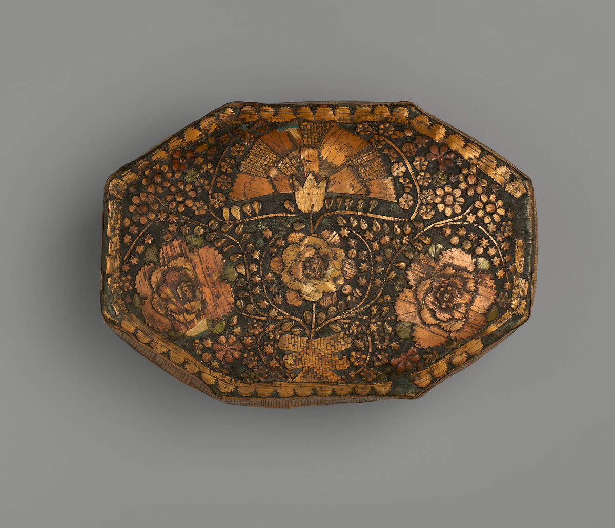 Box, Straw on cardboard; paper lining, French