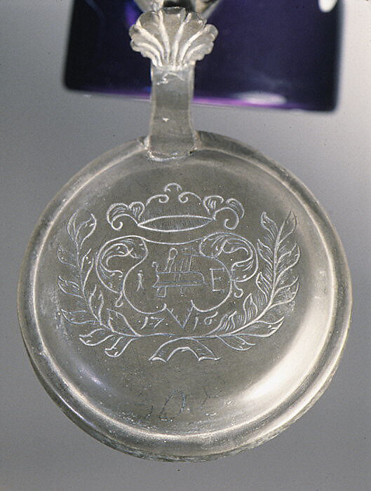 Tankard, Glass; blown, applied and marvered decoration; pewter mount, probably South German