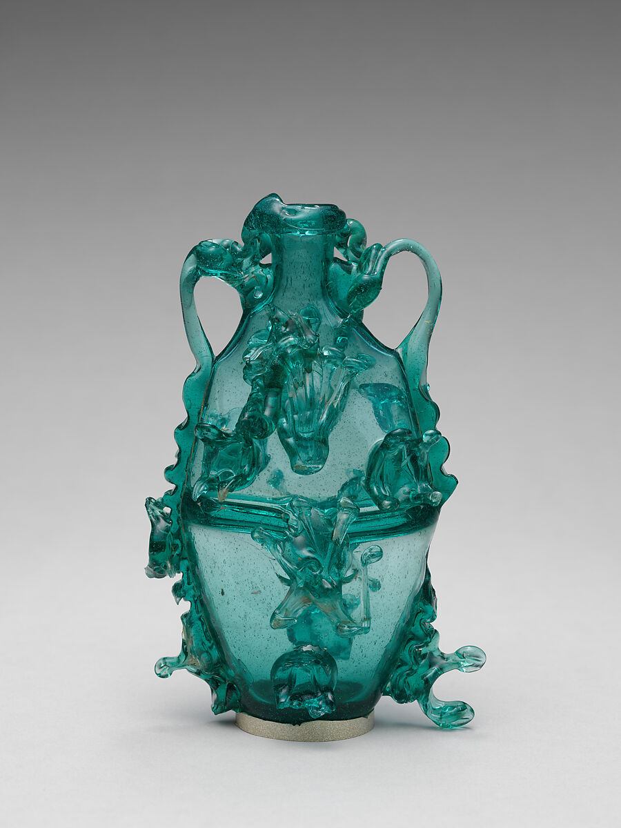 Pilgrim bottle, Glass, probably Spanish, Almería