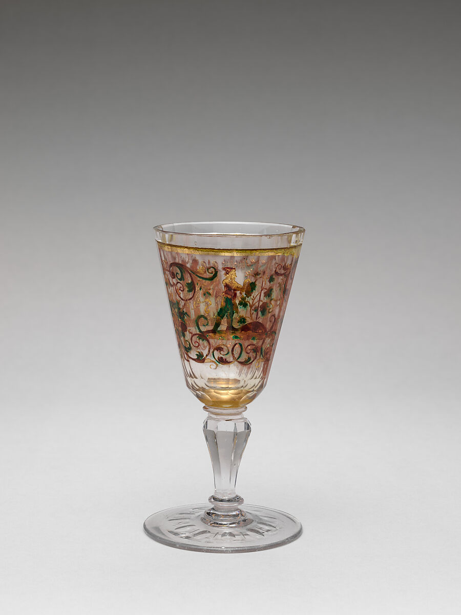 Goblet, Zwischengold glass, Bohemian