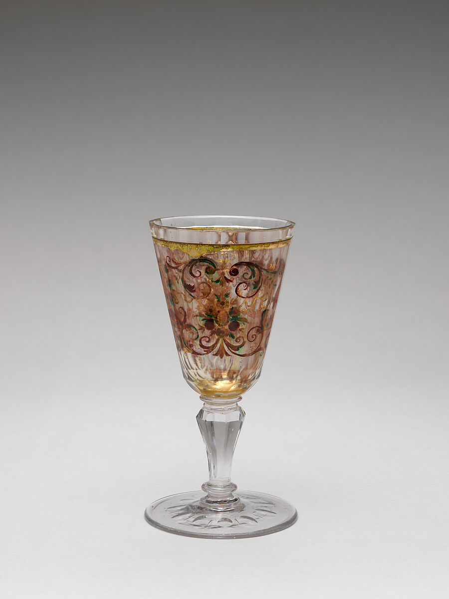 Goblet, Zwischengold glass, Bohemian