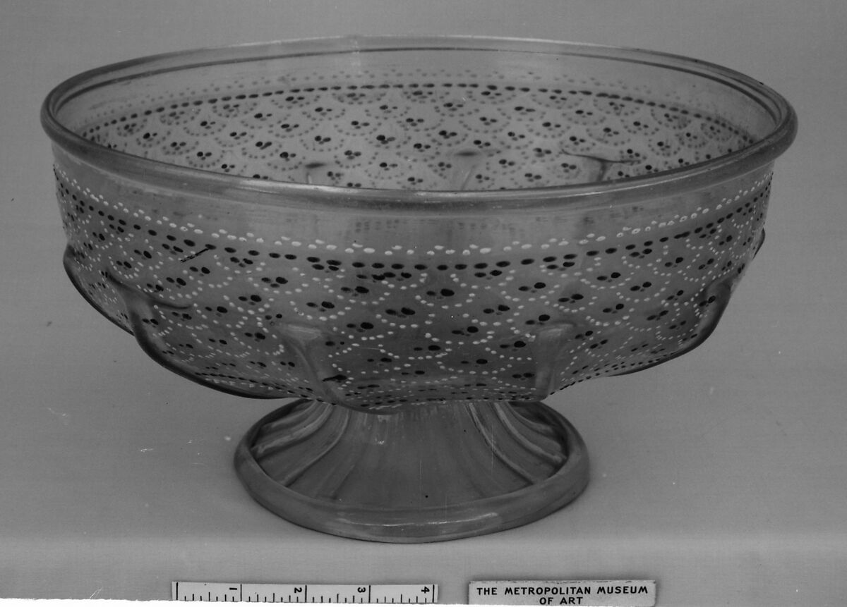 Bowl, Glass, enameled and gilt, Italian, Venice (Murano)