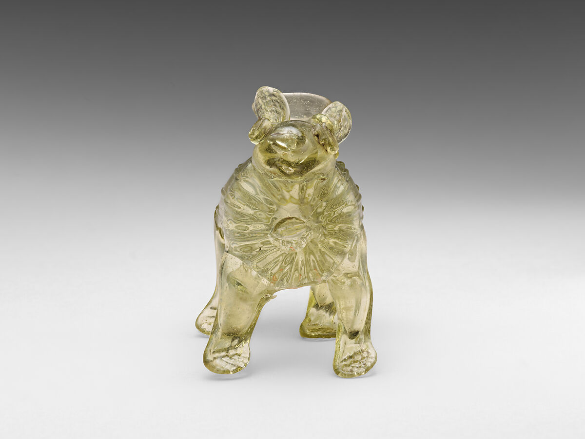 Oil lamp or bottle, Glass, probably German