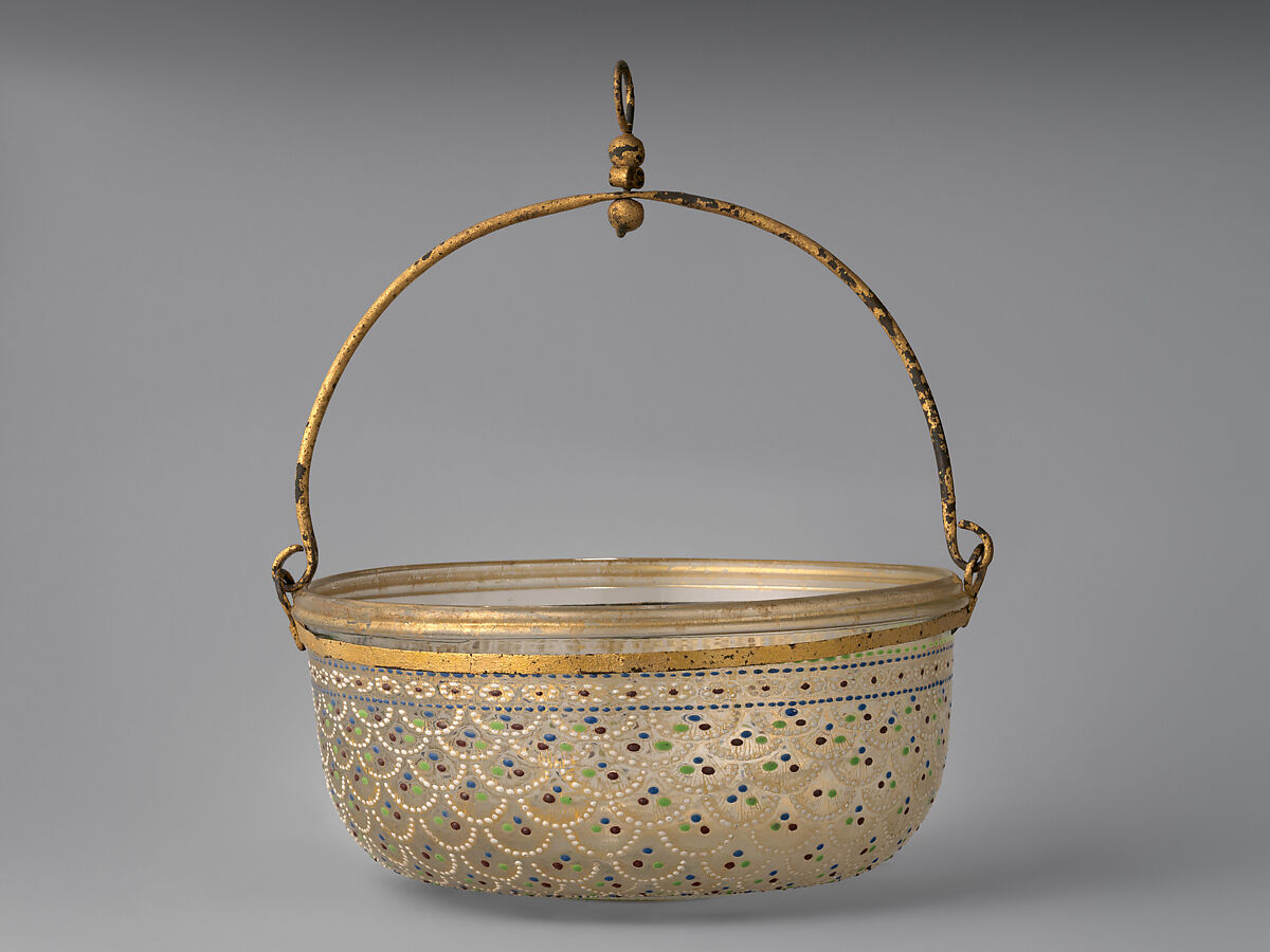 Situla, Glass, enameled and gilt, Italian, Venice (Murano)