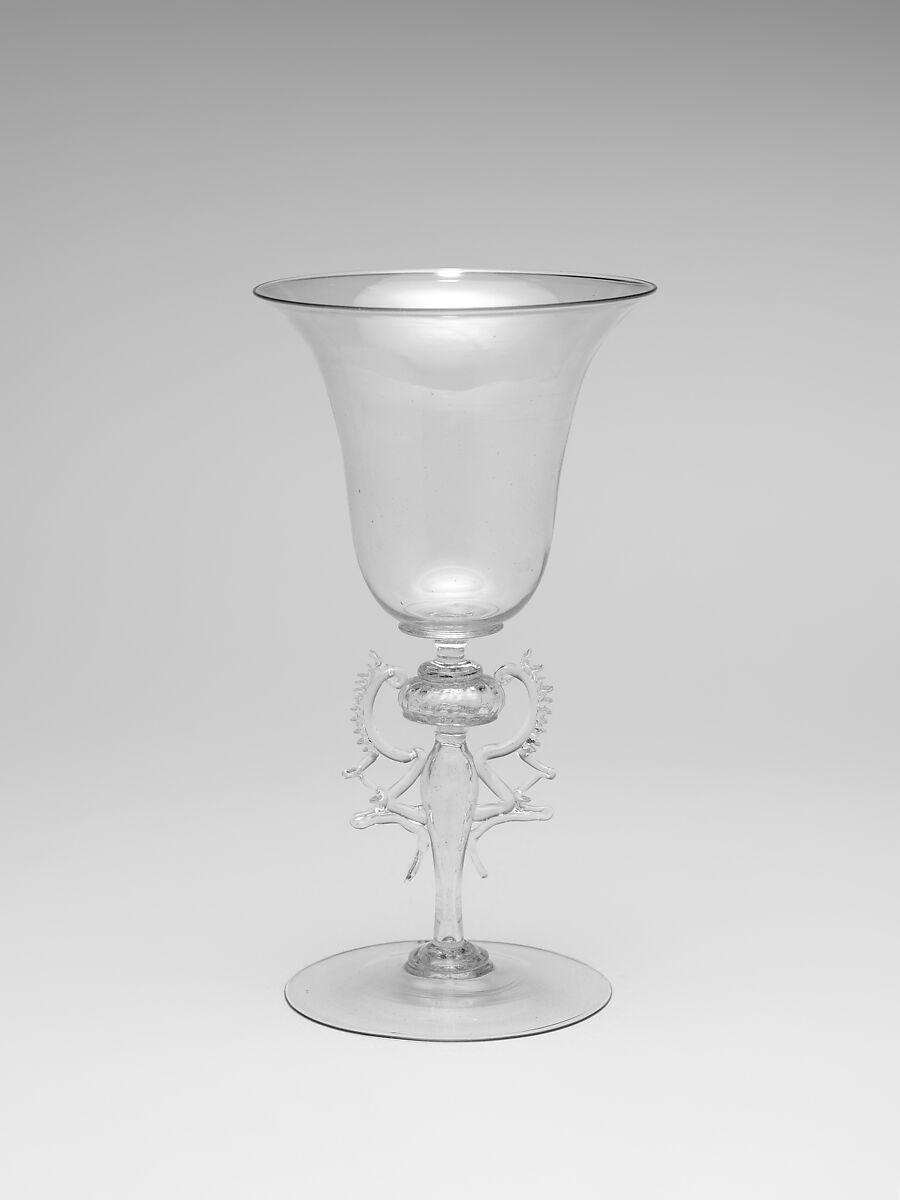 Murano Glass and Silver Wine Glass