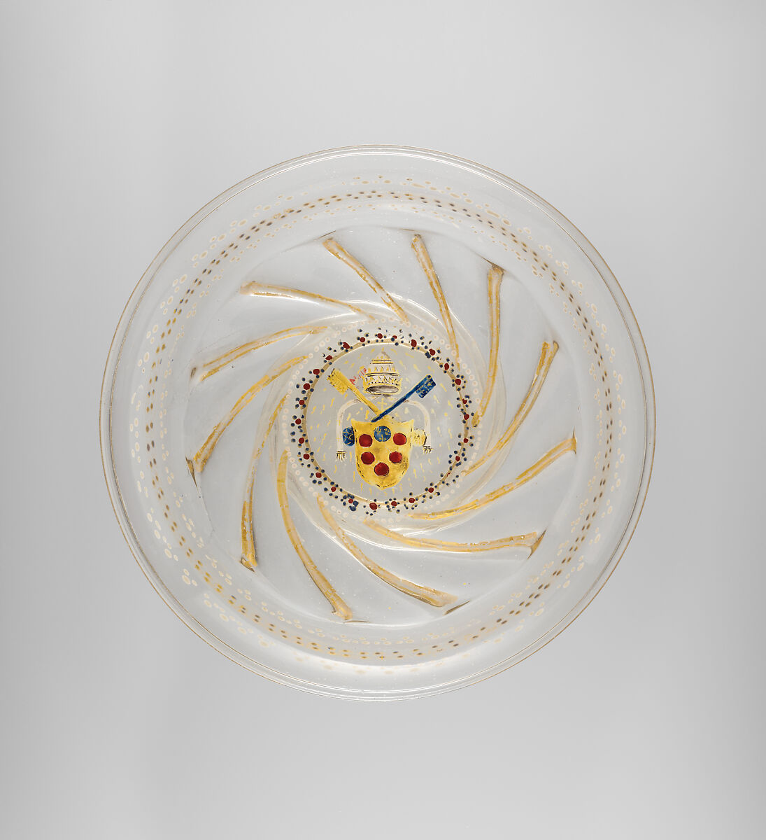 Tazza, Glass, enamelled and gilt, Italian, Venice (Murano)