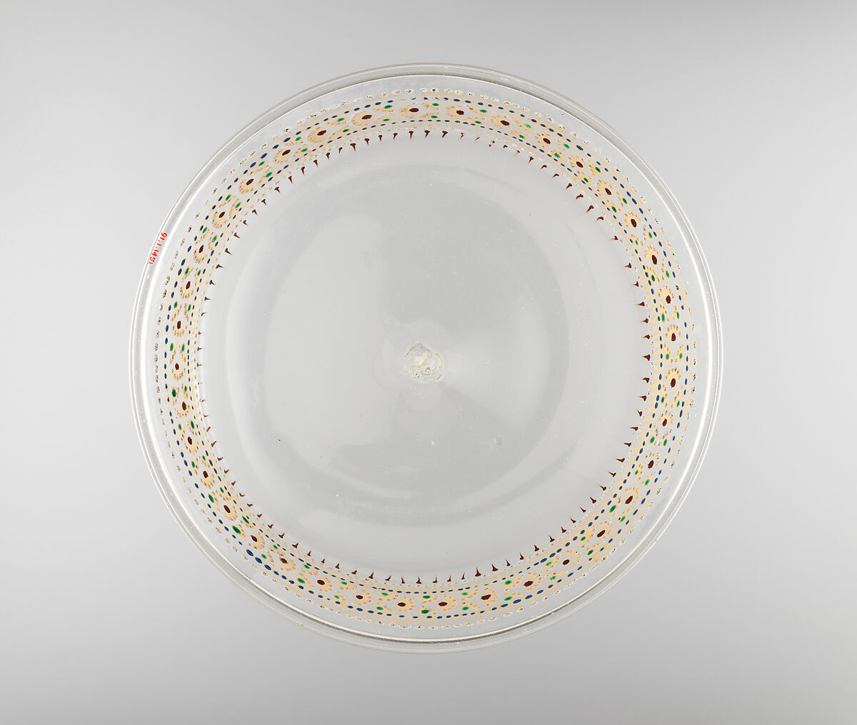 Plateau, Glass, enameled and gilt, Italian, Venice (Murano)