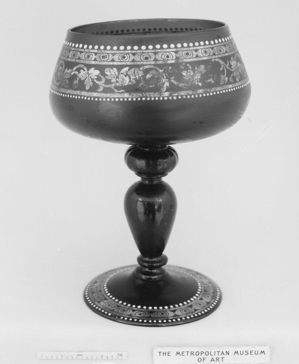 Goblet, Dott. Antonio Salviati &amp; C. (Italian, 1859–1987), Glass; blown, enameled, and gilded, Italian, Venice (Murano)