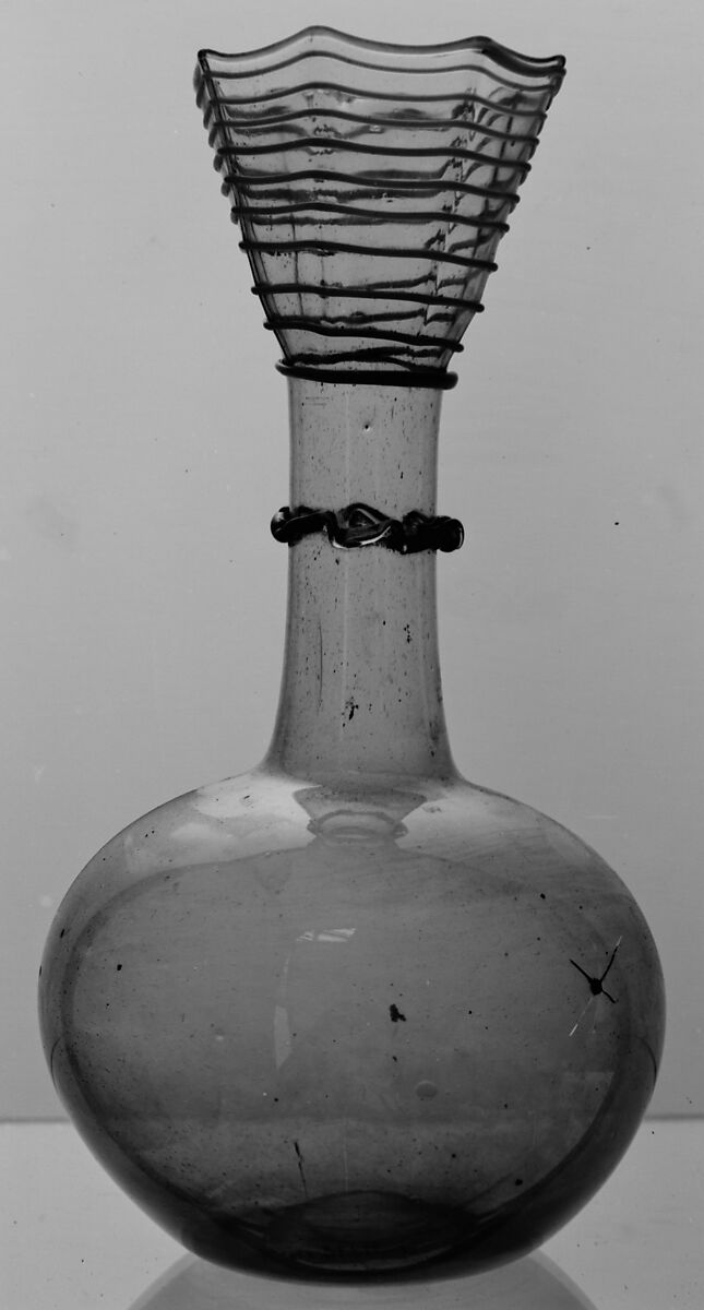 Bottle, Glass, Spanish, Catalonia or Italian, Venice (Murano)