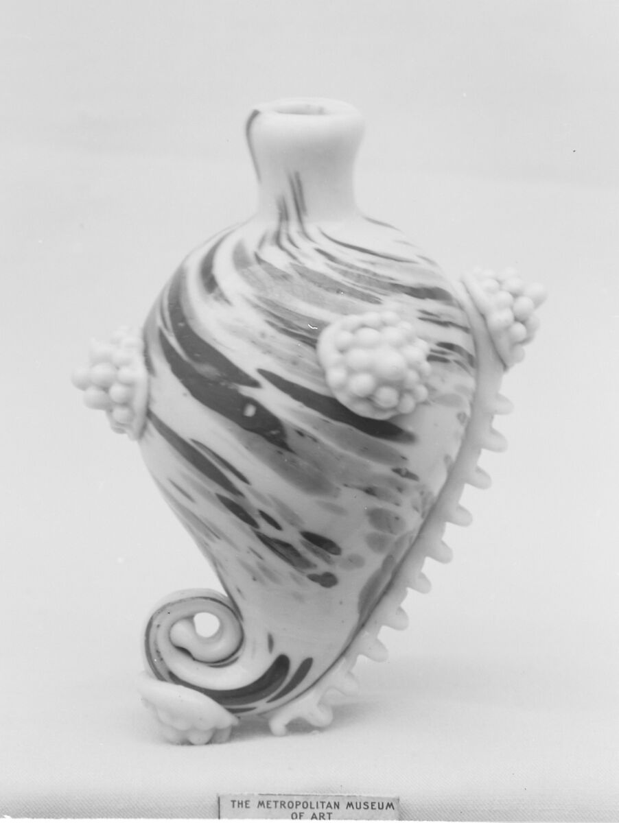 Perfume flask, Glass, French, Nevers or Nivernais