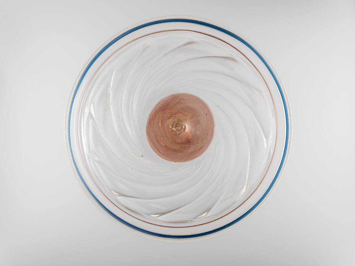 Plateau, Glass, enamelled and gilt, Italian, Venice (Murano)