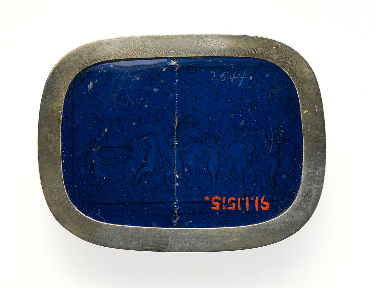 Plaque with Revel of Erotes, Glass, silver, probably Italian