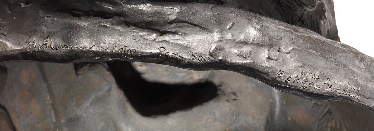 George A. Lucas, Augustin Jean Moreau-Vauthier (1831–1893), Bronze, red marble base, French