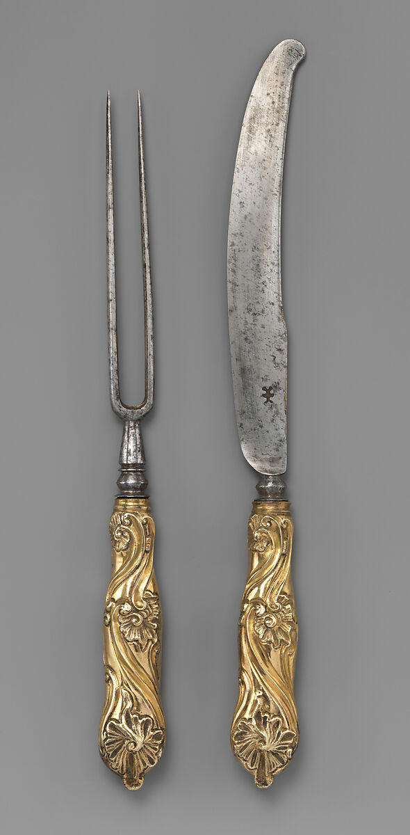 Table knife and fork, Steel, possibly Flemish 