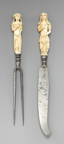 Fork with carved handle in the form of Diana