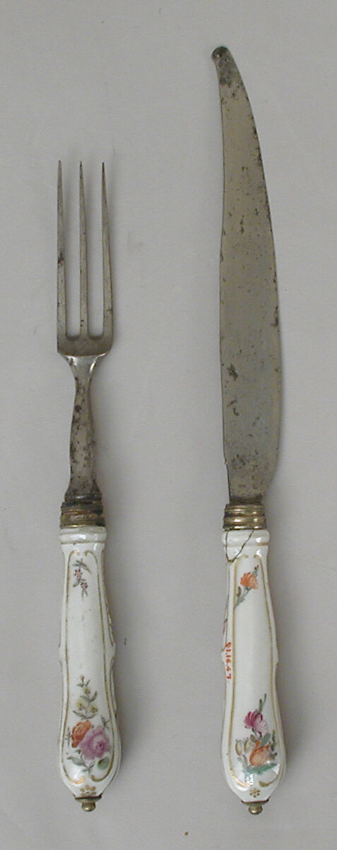 Table knife and fork, Steel, German, Saxony 