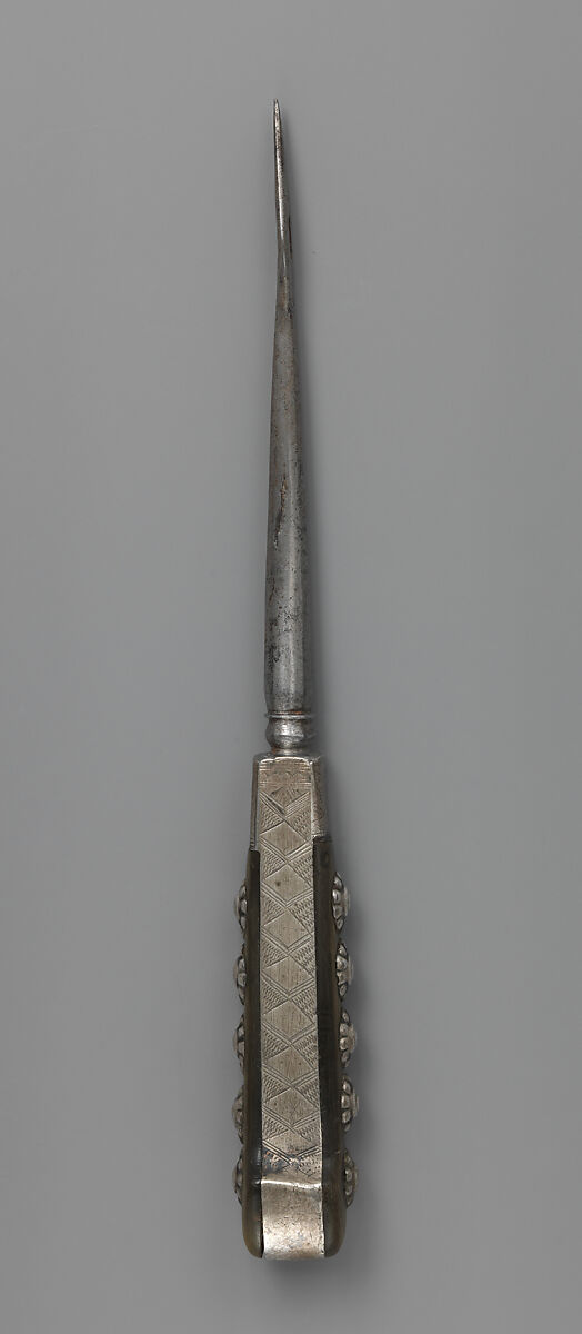 Skewer needle, Steel, silver, horn, Swiss