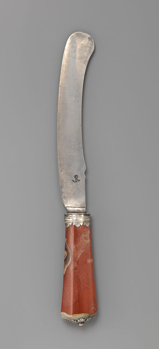 Table knife, Steel, agate, silver, German or Flemish 