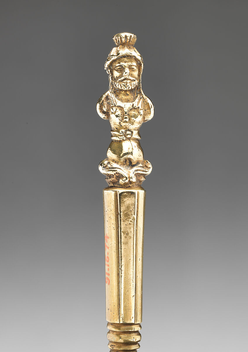 Table knife, Steel, gilt bronze, possibly Southern German